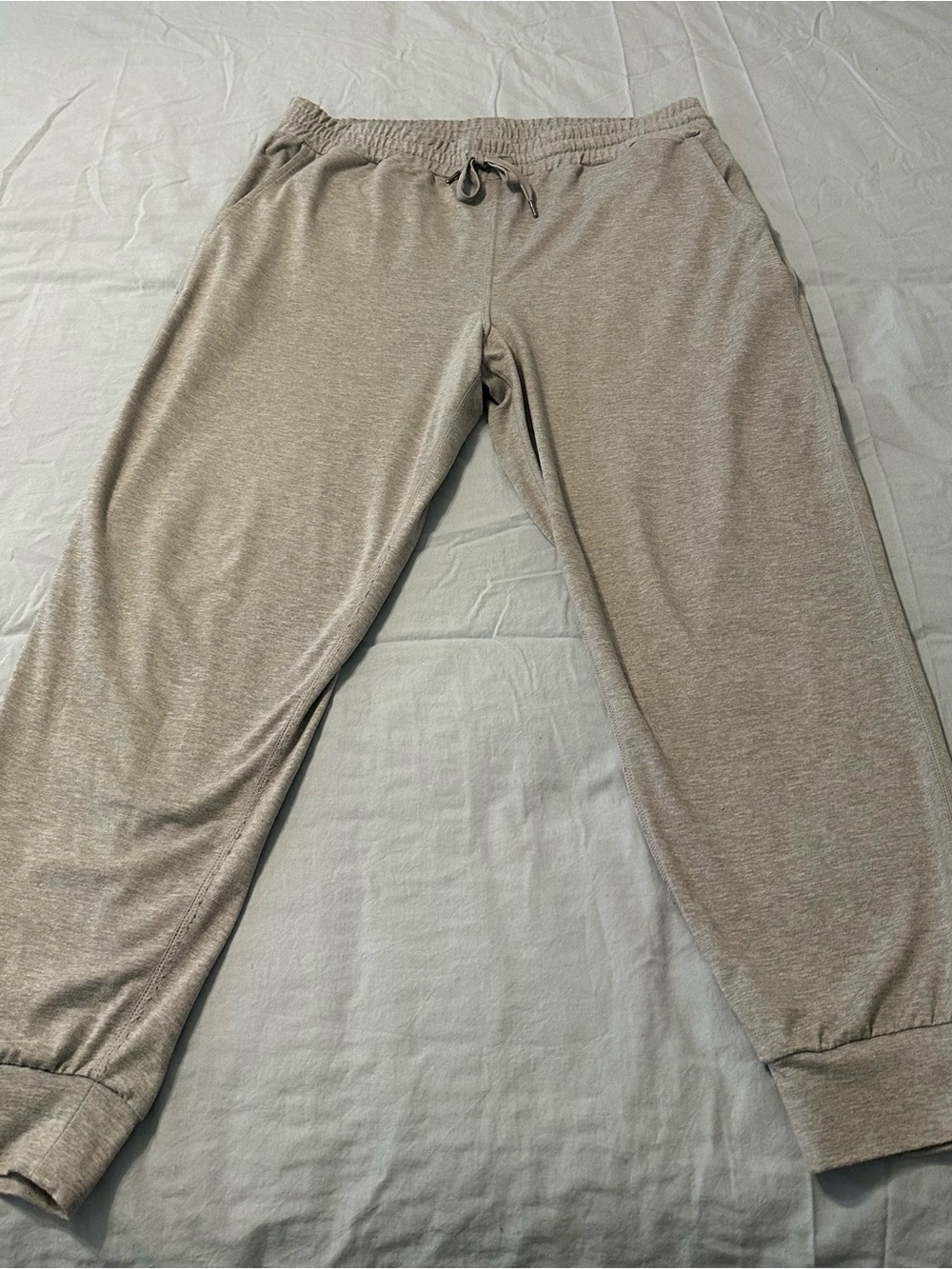 Quince Flow knit Mid Rise Joggers -Heather Pale Gray
